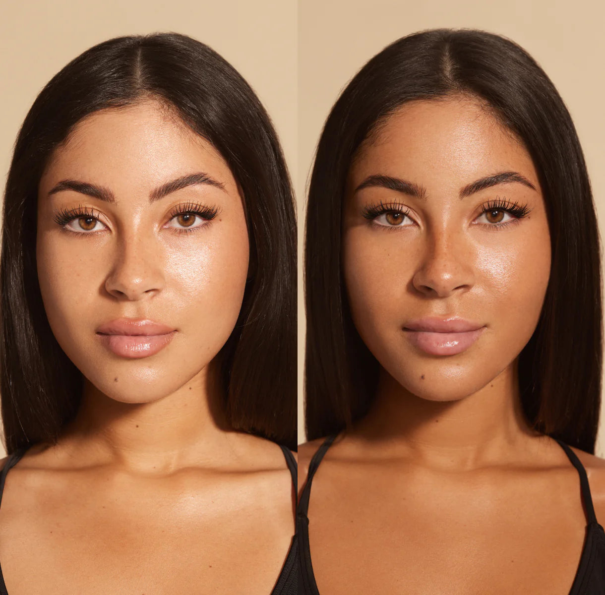 Autobronzant visage CloudMist teinte foncée Nuda - Studio la villa Gatineau Résultat spray tan visage avant après CloudMist foncé